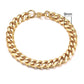 Stainless Steel Gold Plated Bracelet Men's Gold Cuban Chain 3 5 7 9 11mm Six-sided Bracelet