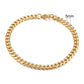 Stainless Steel Gold Plated Bracelet Men's Gold Cuban Chain 3 5 7 9 11mm Six-sided Bracelet