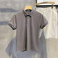 Luud Soft Waxy Cord Silk Lapel Short-Sleeved Shirt Men'S Comfortable All-Match T-Shirt Summer Self-Cultivation Breathable Polo Shirt Tide