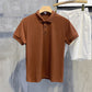 Luud Soft Waxy Cord Silk Lapel Short-Sleeved Shirt Men'S Comfortable All-Match T-Shirt Summer Self-Cultivation Breathable Polo Shirt Tide