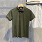 Luud Soft Waxy Cord Silk Lapel Short-Sleeved Shirt Men'S Comfortable All-Match T-Shirt Summer Self-Cultivation Breathable Polo Shirt Tide