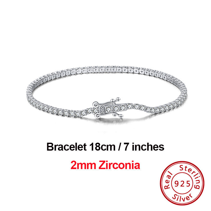 Single Row Zircon Bracelet White Gold Diamond Fashion Jewelry