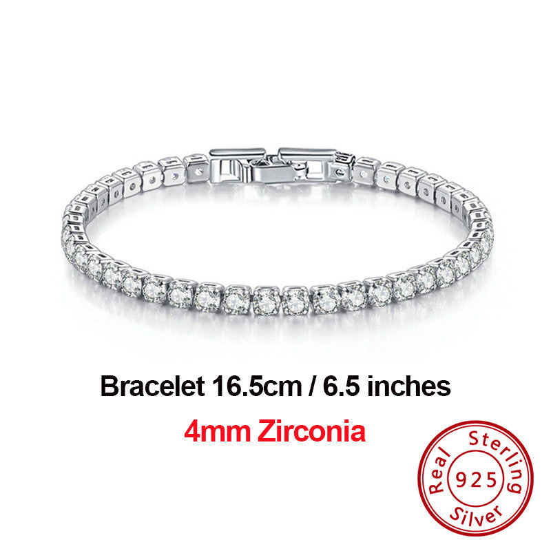 Single Row Zircon Bracelet White Gold Diamond Fashion Jewelry