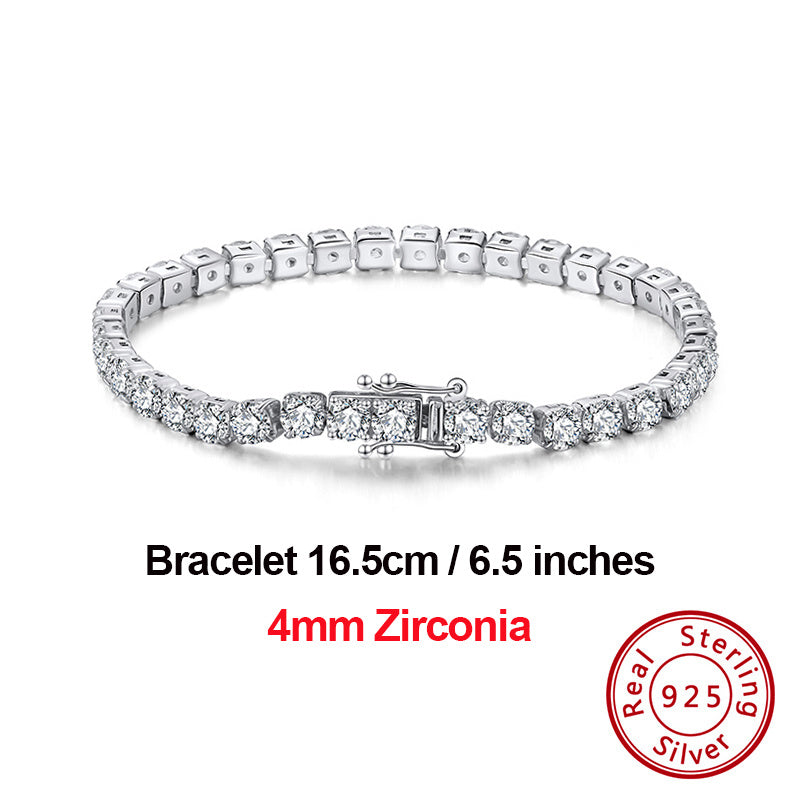 Single Row Zircon Bracelet White Gold Diamond Fashion Jewelry