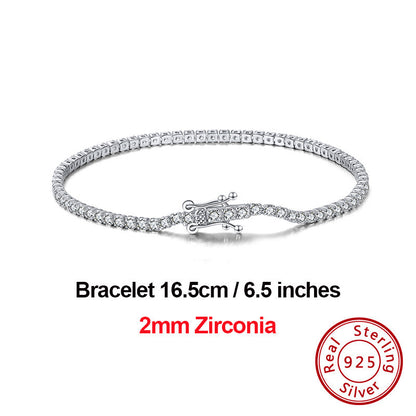 Single Row Zircon Bracelet White Gold Diamond Fashion Jewelry