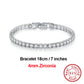 Single Row Zircon Bracelet White Gold Diamond Fashion Jewelry