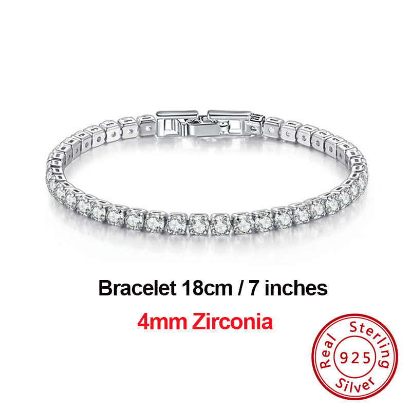 Single Row Zircon Bracelet White Gold Diamond Fashion Jewelry