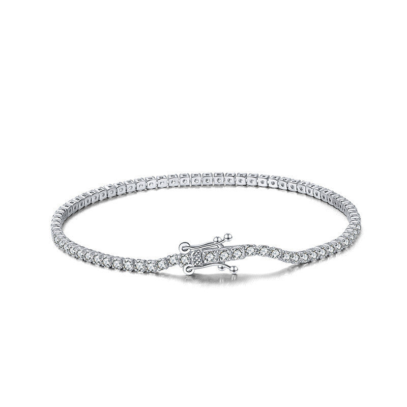 Single Row Zircon Bracelet White Gold Diamond Fashion Jewelry