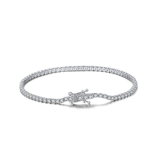 Single Row Zircon Bracelet White Gold Diamond Fashion Jewelry
