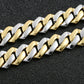 Cuban Chain Micro-Inlaid Zircon Between Gold Two-Tone Men'S Cuban Chain Hip Hop Bracelet