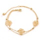 Sterling Silver Plated 18K Rose Gold Anklet Female Non-Fading Double-Layer Bells Girlfriend Foot Chain