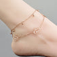 Sterling Silver Plated 18K Rose Gold Anklet Female Non-Fading Double-Layer Bells Girlfriend Foot Chain