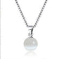 S925 Sterling Silver Clavicle Necklace Turquoise White Gold Pendant Simple Necklace