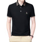New Short Sleeve T-Shirt For Men Loose Summer Business Plain Mercerized Cotton Lapel Polo Shirt Half Sleeve Father