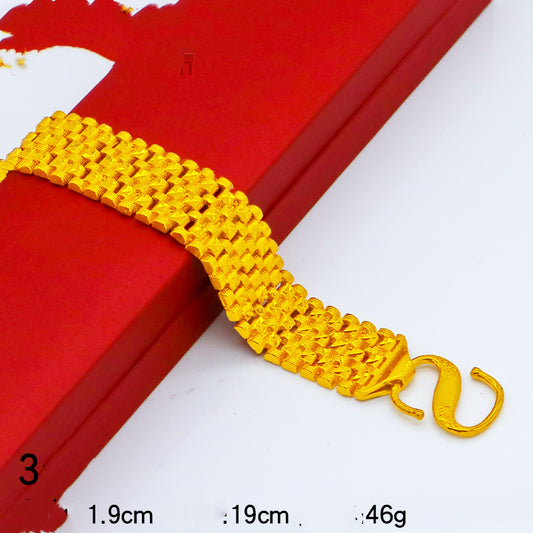 Imitation Gold Bracelet Men's Thick