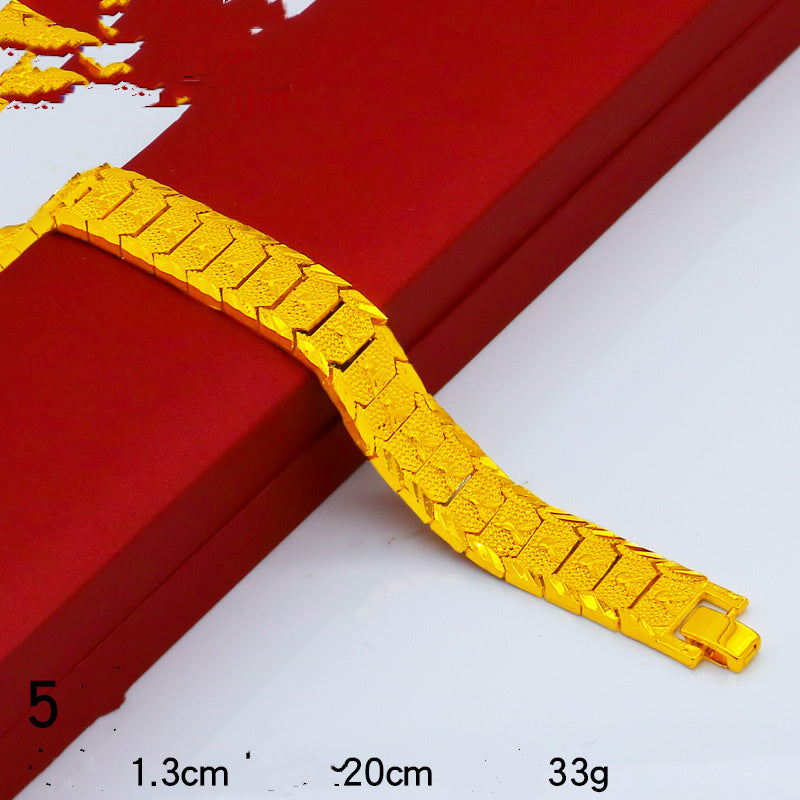 Imitation Gold Bracelet Men's Thick