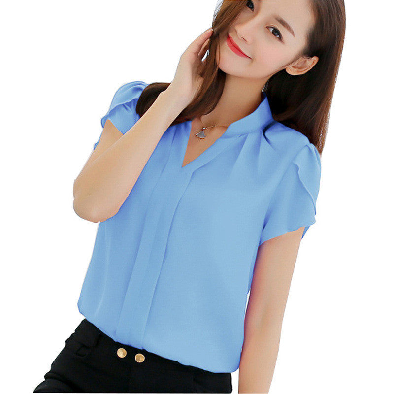 T-shirt OL Professional Women's Shirt Chiffon Shirt