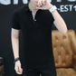 Men's Short Sleeve T-shirt Cotton Lapel Polo Shirt
