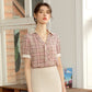 Chiffon Shirt Inch Shirt Short-sleeved Fashion  Plaid Shirt Women