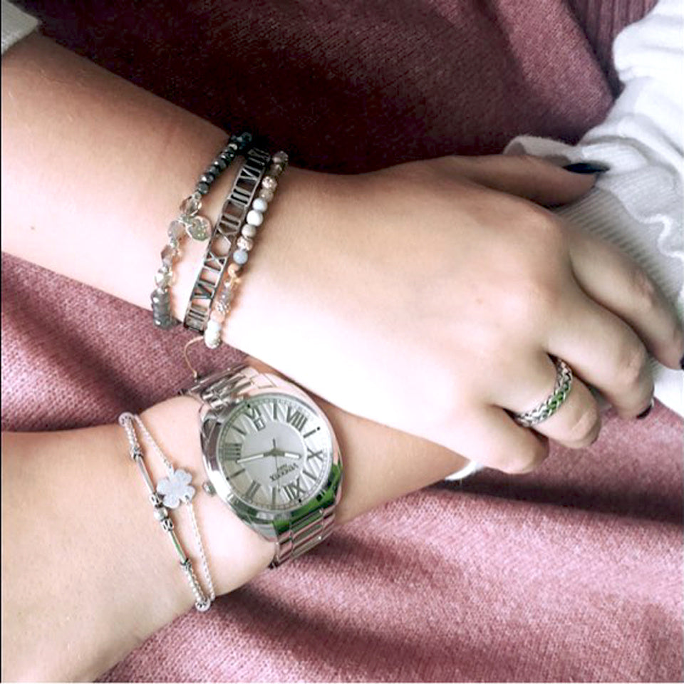 Roman numerals rose gold bracelet