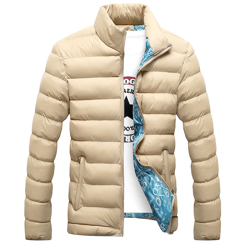 Korean version of the collar thick short men's cotton coat