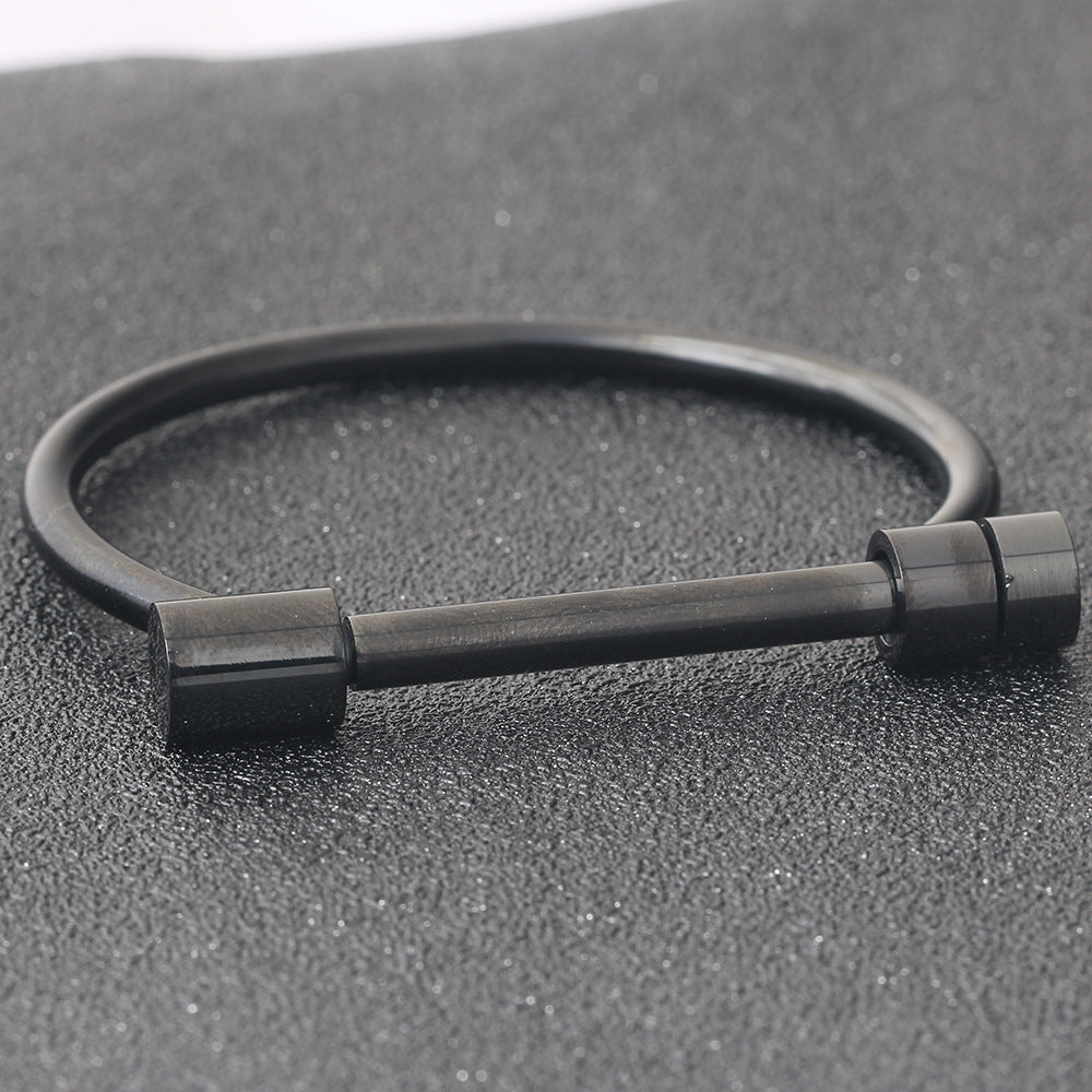 Fashion rose gold-plated titanium steel bracelet