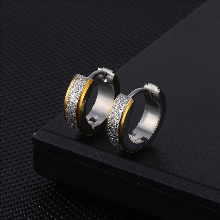 Gold Frosted Earrings Punk Style Frosted