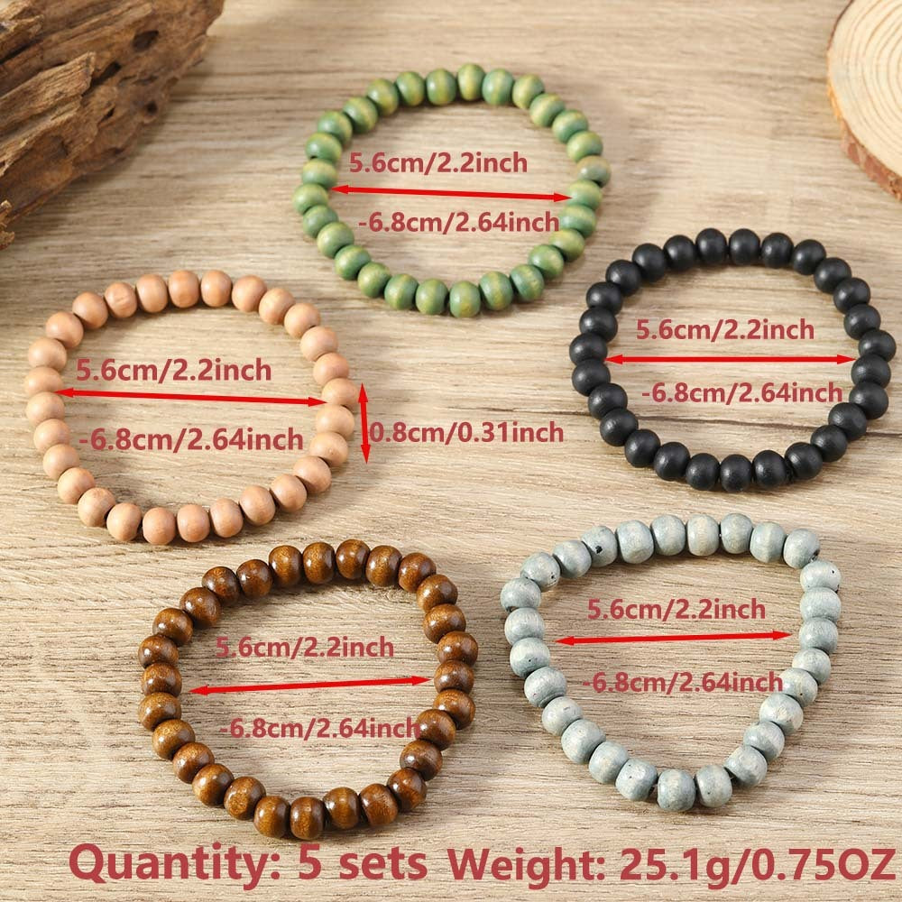 Simple Fashion Bohemian Multicolor Wooden Bead Bracelet