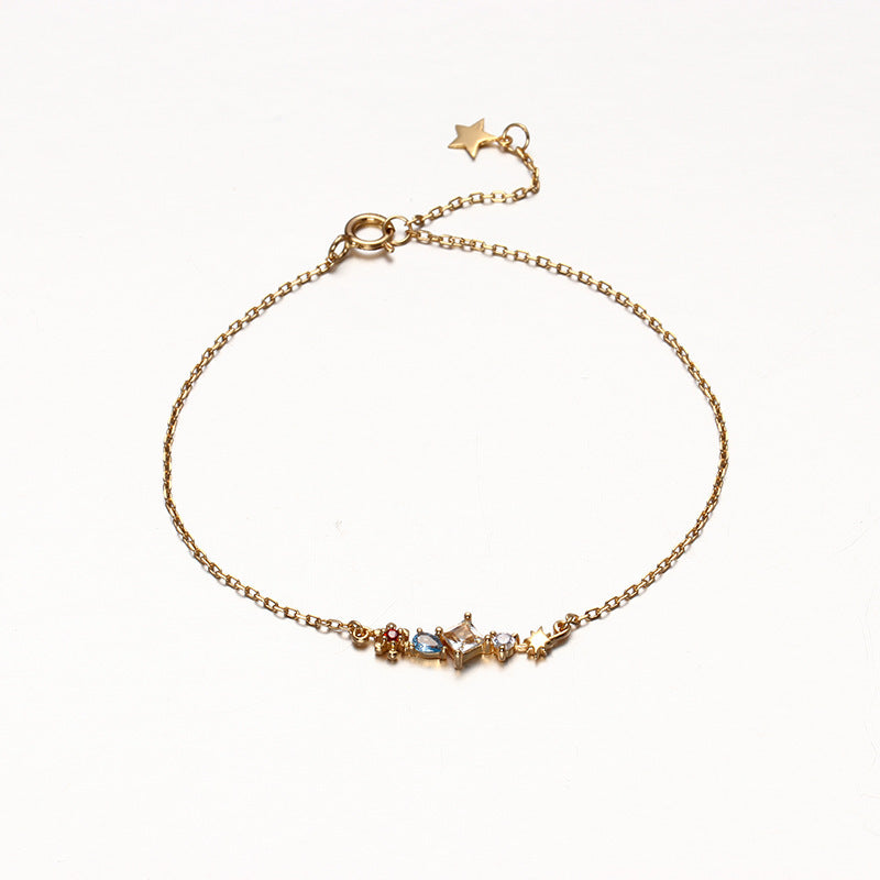 Sterling Silver 14K Gold Plated Zircon Bracelet
