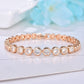 Zircon-plated champagne gold round diamond bracelet