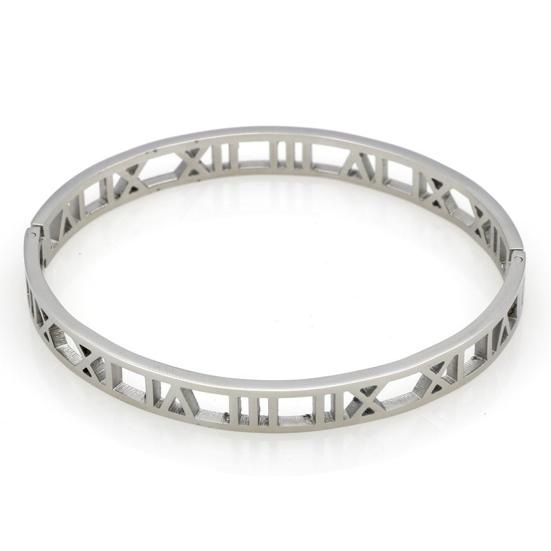 Roman numerals rose gold bracelet