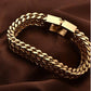 Stainless steel jewelry men and women gold double-layer grinding chain bracelet