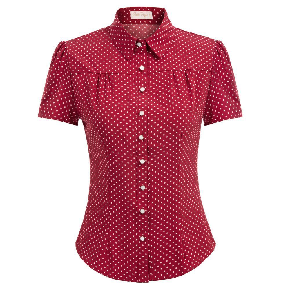New style polka dot shirt sleeve short shirt