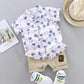 2021 Cartoon Dinosaur Print Toddler Boy Summer Set: Shirt + Pants