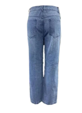 Baggy Denim Pants with Ripped Holes