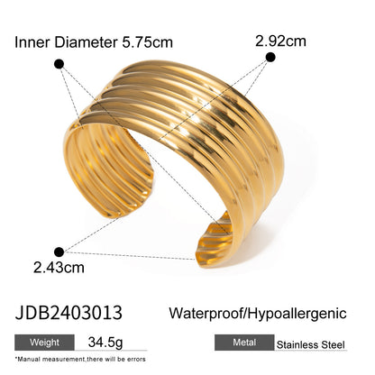 Retro Style 18K Gold Stainless Steel Multi-layer Tube Glossy Bracelet
