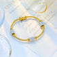 Full Diamond Titanium Steel Magnetic Buckle Round Bracelet
