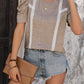 Perfee Lace Detail Round Neck Puff Sleeve Blouse