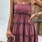Shiny Frill Spaghetti Strap Tiered Dress