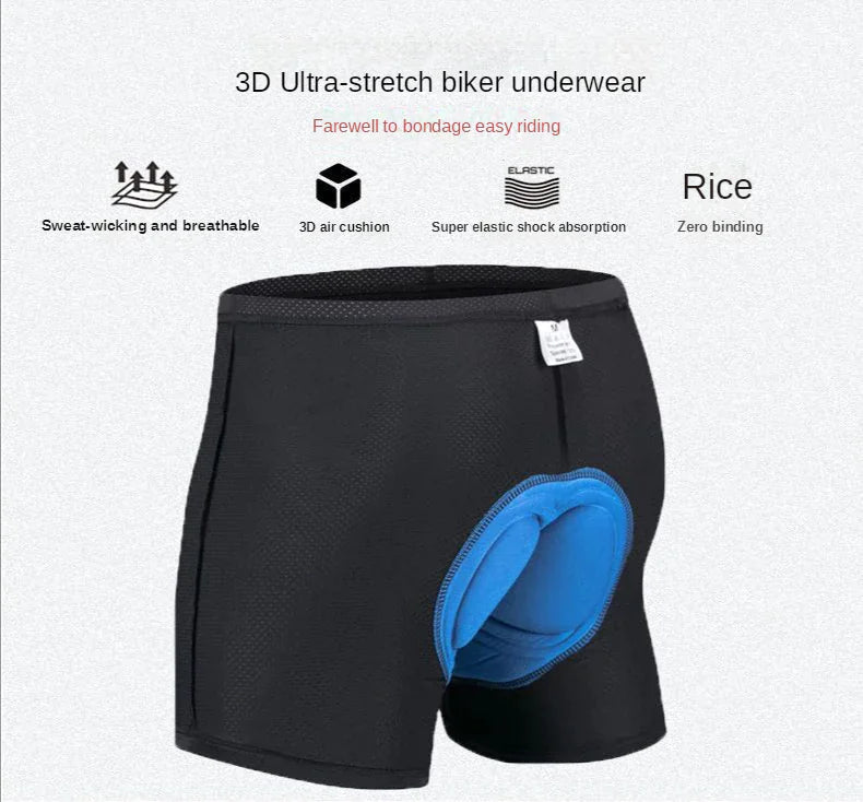 Men Women Cycling Shorts Bicycle Bike Underwear Pants With Sponge Gel 3D Padded