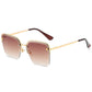 Personality Trend Sunglasses Summer Half Metal Frame Two-color Gradient PC Lens Fashion Glasses