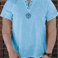 Men's Embroidered Stand Collar Shirt T-shirt