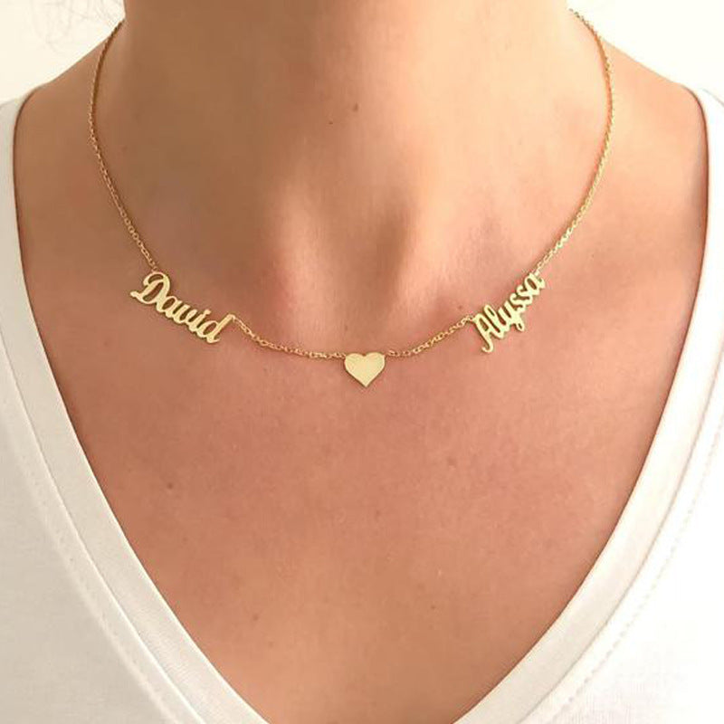 Name Private Custom Necklace Female Gold Plated