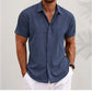 Men's Solid Color Loose Linen Short-sleeved T-shirt