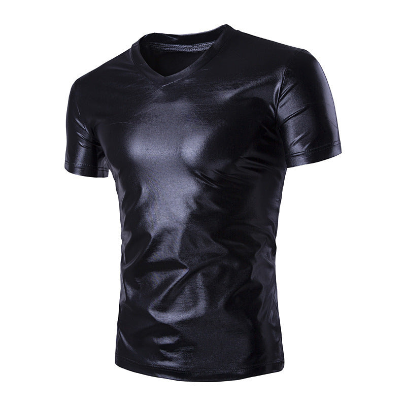 Short-sleeved T-shirt Shiny Men's T-shirt Bottoming Shirt