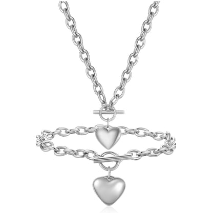 Stainless Steel OT Buckle Heart-shaped Suit Bracelet