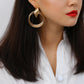 Oversized Hollow Round Alloy Drop Earrings For Women