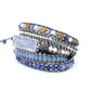 Natural blue gold hand-woven leather bracelet