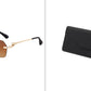 Frameless Trimming Leopard Temple Men Retro Square Frame Driving Sunglasses