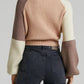 Contrast Mock Neck Long Sleeve Sweater